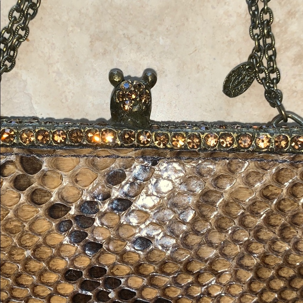 Clara Kasavina Crystal Stud Python Handbag/Clutch - image 4